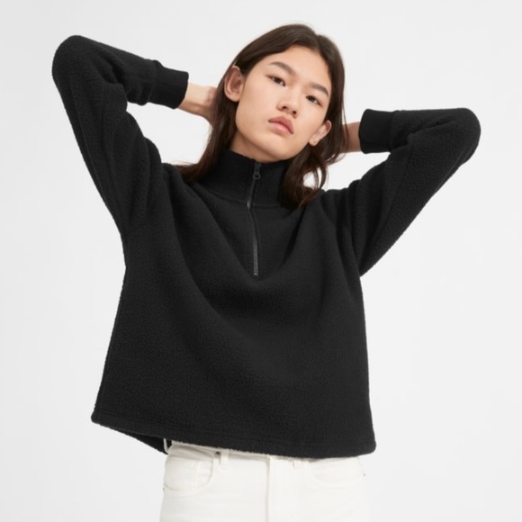 everlane fleece half zip